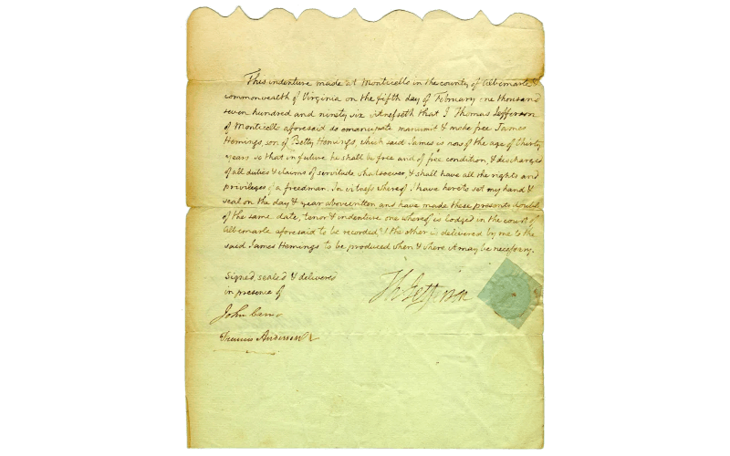 Agreement with James Hemings, 15 September 1793
